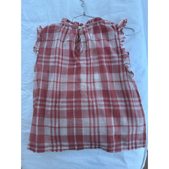 Anthropologie Isabella Sinclair Plaid Ruffle Sleeveless Top Size XS $88 - Picture 7 of 7